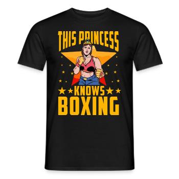 Diese Prinzessin kennt sich mit Boxen aus - Männer T-Shirt - Schwarz - Vorne - AI Model Male 178 light (178cm)