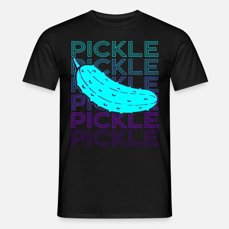 Essiggurke Gurke Dill Retro - Männer T-Shirt - Schwarz