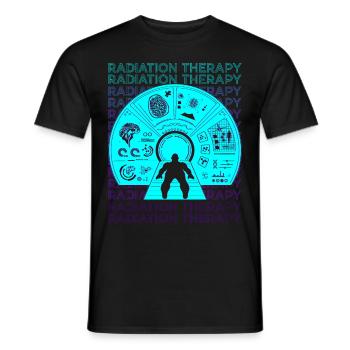 Radiation Therapy Radiation Therapist Retro - Men's T-Shirt - black - Front - AI Model Male 178 light (178cm)