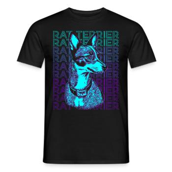 Rat Terrier Chien Rétro - T-shirt homme - noir - Devant - AI Model Male 178 light (178cm)