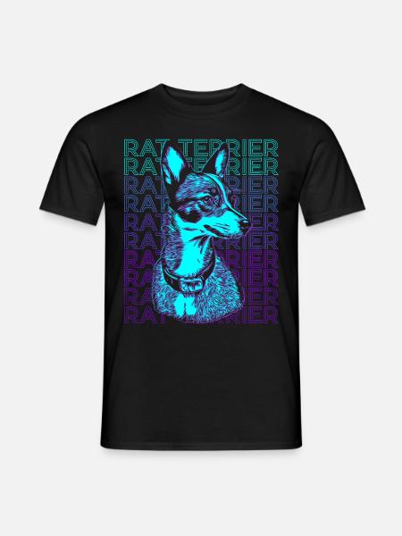 Rat Terrier Dog Retro - Men's T-Shirt - black