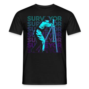 Surveyor Surveying Retro - Men's T-Shirt - black - Front - AI Model Male 178 light (178cm)