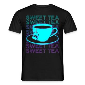Thé sucré rétro - T-shirt homme - noir - Devant - AI Model Male 178 light (178cm)