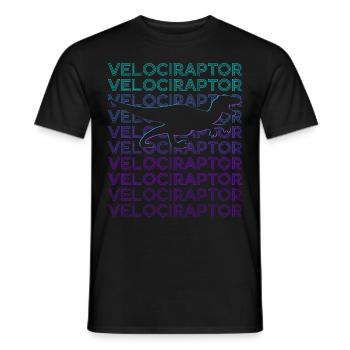Velociraptor Dinosaure Rétro - T-shirt homme - noir - Devant - AI Model Male 178 light (178cm)
