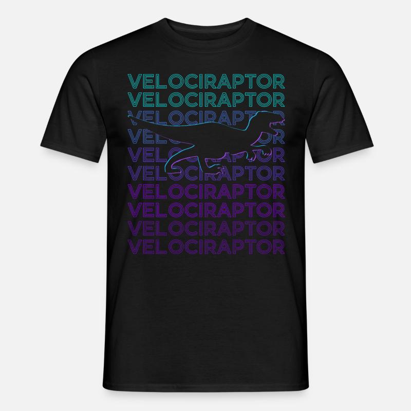 Velociraptor Dinosaurier Retro - Männer T-Shirt - Schwarz