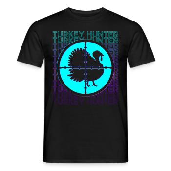 Chasseur de dinde Chasse à la dinde rétro - T-shirt homme - noir - Devant - AI Model Male 178 light (178cm)