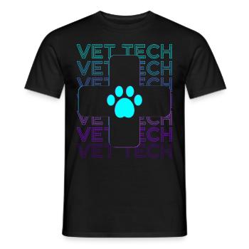 Vet Tech Technician Veterinarian Veterinarian Retro - Men's T-Shirt - black - Front - AI Model Male 178 light (178cm)
