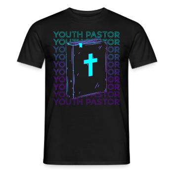 Youth Pastor Preacher Christ - Men's T-Shirt - black - Front - AI Model Male 178 light (178cm)