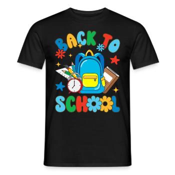 Back to school First day of school in primary school - Men's T-Shirt - black - Front - AI Model Male 178 light (178cm)