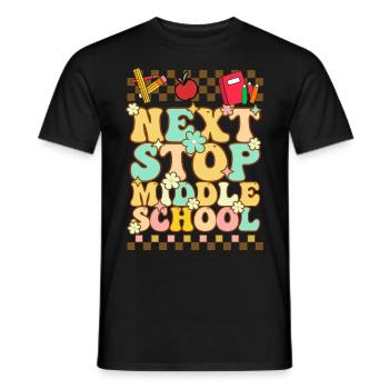 Nächster Halt Mittelschule Grundschule - Männer T-Shirt - Schwarz - Vorne - AI Model Male 178 light (178cm)