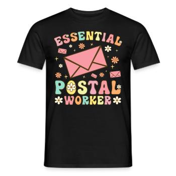 Essential Postal Employee Postal Service Postbo - Men's T-Shirt - black - Front - AI Model Male 178 light (178cm)