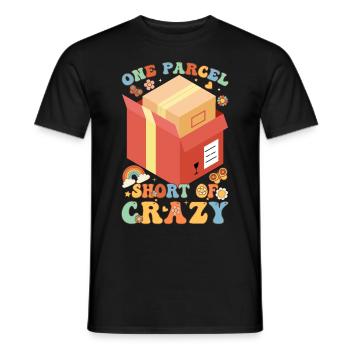 Postangestellte Postangestellte mit einem Paket ku - Männer T-Shirt - Schwarz - Vorne - AI Model Male 178 light (178cm)