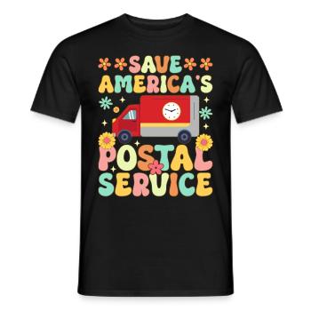 Rettet Amerikas Postdienst Postangestellter Postbo - Männer T-Shirt - Schwarz - Vorne - AI Model Male 178 light (178cm)