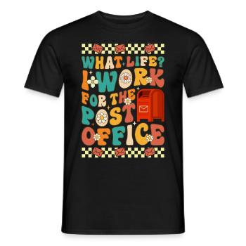 Welches Leben? Ich arbeite für die Post Lustiger P - Männer T-Shirt - Schwarz - Vorne - AI Model Male 178 light (178cm)