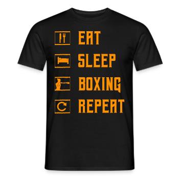 Eat Sleep Boxing Repeat - Men's T-Shirt - black - Front - AI Model Male 178 light (178cm)
