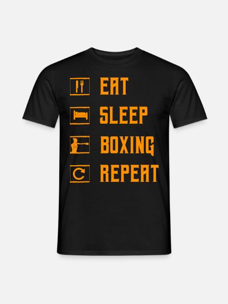 Eat Sleep Boxing Repeat - Men's T-Shirt - black
