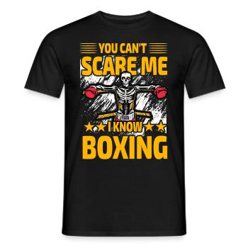 Du kannst mich nicht erschrecken, ich kenne Boxen - Männer T-Shirt - Schwarz - Vorne - AI Model Male 178 light (178cm)