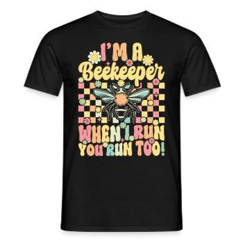 Ich bin ein Imker Wenn ich renne, rennst du auch! - Männer T-Shirt - Schwarz - Vorne - AI Model Male 178 light (178cm)