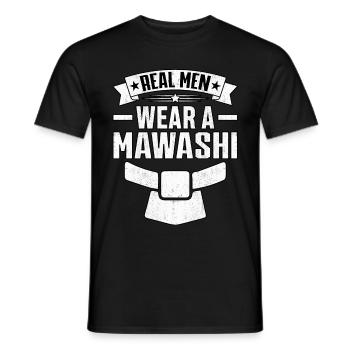 Echte Männer tragen einen Mawashi - Männer T-Shirt - Schwarz - Vorne - AI Model Male 178 light (178cm)