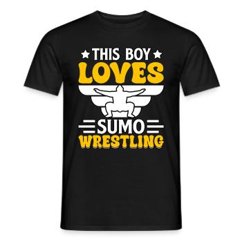 Ce garçon aime la lutte de sumo - T-shirt homme - noir - Devant - AI Model Male 178 light (178cm)