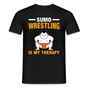 La lutte sumo est ma thérapie - T-shirt homme - noir - Devant - AI Model Male 178 light (178cm)