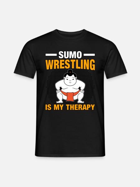 Sumo Wrestling is my Therapy - Men's T-Shirt - black