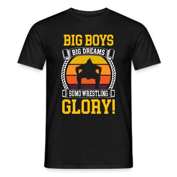 Big Boys Big Dreams Sumo Wrestling Glory - T-shirt homme - noir - Devant - AI Model Male 178 light (178cm)