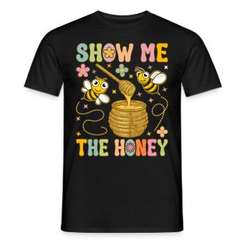 Beekeeper Beekeeping Show Me the Honey - Men's T-Shirt - black - Front - AI Model Male 178 light (178cm)