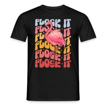 Flock It Funny Flamingo - Männer T-Shirt - Schwarz - Vorne - AI Model Male 178 light (178cm)
