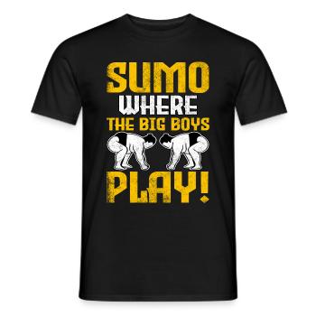 Sumo where the big boys play! - Men's T-Shirt - black - Front - AI Model Male 178 light (178cm)