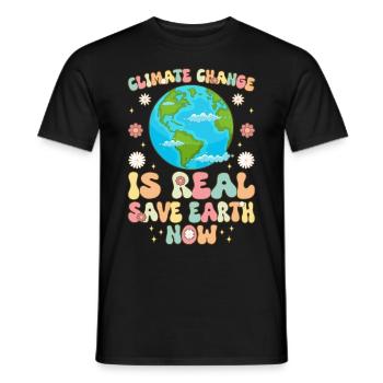 Le changement climatique est réel : sauvez la Terre aujourd’hui - T-shirt homme - noir - Devant - AI Model Male 178 light (178cm)