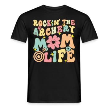 Rockin' The Archery Mom Life Groovy Archer - Men's T-Shirt - black - Front - AI Model Male 178 light (178cm)