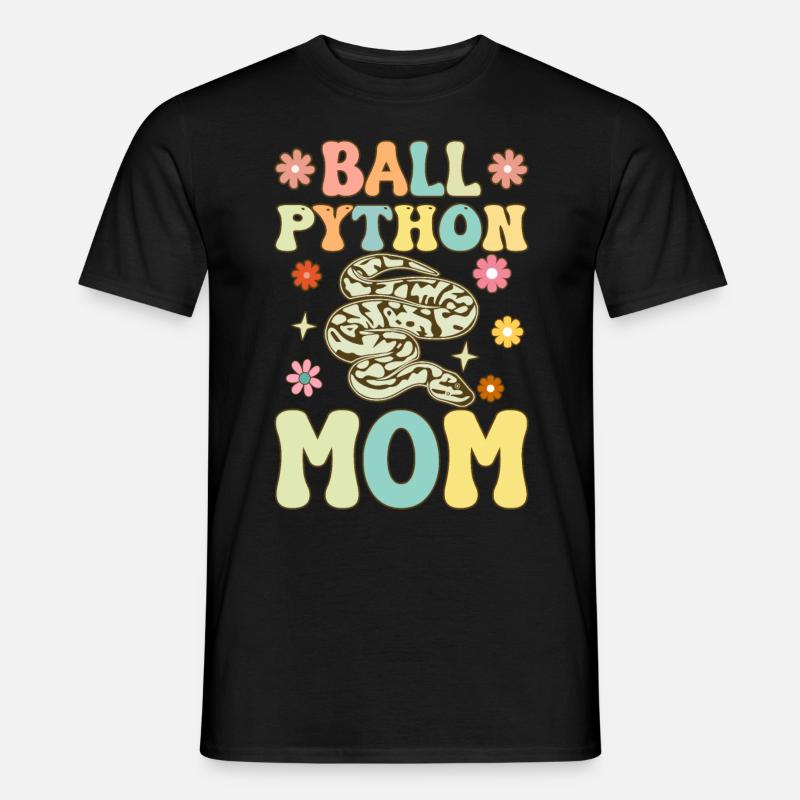 Kugelpython-Mama Groovy Snake Mama - Männer T-Shirt - Schwarz