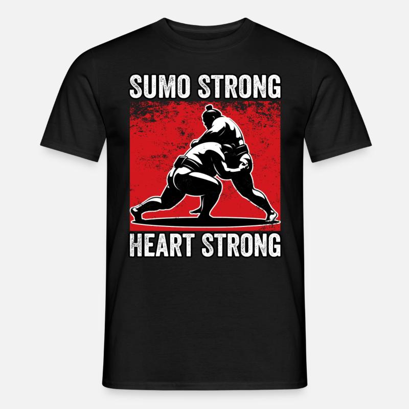 Sumo Starkes Herz Stark - Männer T-Shirt - Schwarz