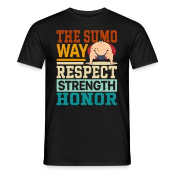 The Sumo Way Respect Strength Honor - Men's T-Shirt - black - Front - AI Model Male 178 light (178cm)