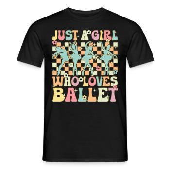 Just A Girl Who Loves Ballet Groovy Ballet Dance D - Men's T-Shirt - black - Front - AI Model Male 178 light (178cm)