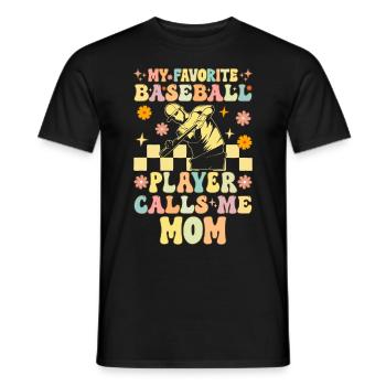 Mein Lieblings-Baseballspieler nennt mich Mama Gro - Männer T-Shirt - Schwarz - Vorne - AI Model Male 178 light (178cm)