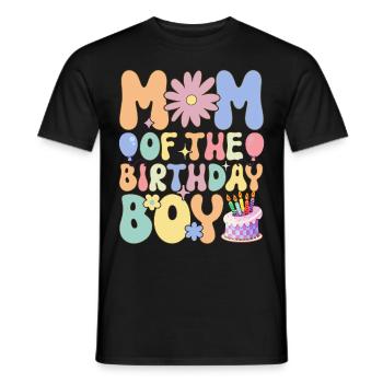 Mère de Fille D’anniversaire Groovy Maman Famille M - T-shirt homme - noir - Devant - AI Model Male 178 light (178cm)