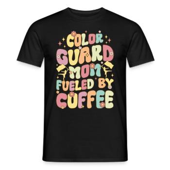 Color Guard Mom Alimenté Par Coffee Groovy Flag March - T-shirt homme - noir - Devant - AI Model Male 178 light (178cm)