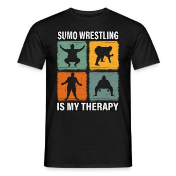 La lutte sumo est ma thérapie - T-shirt homme - noir - Devant - AI Model Male 178 light (178cm)