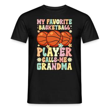 Favorite basketball player calls me Grandma Groovy - Men's T-Shirt - black - Front - AI Model Male 178 light (178cm)