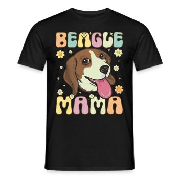 Beagle Mama Groovy Dog Mom - Men's T-Shirt - black - Front - AI Model Male 178 light (178cm)