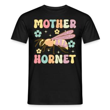 Mutter Hornisse Groovy Imker Mutter Bienenzucht Bi - Männer T-Shirt - Schwarz - Vorne - AI Model Male 178 light (178cm)