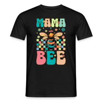 Mama Bee Groovy Beekeeper Mama Imkerei - Männer T-Shirt - Schwarz - Vorne - AI Model Male 178 light (178cm)