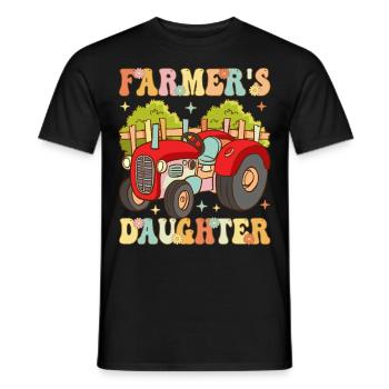 Farmer's Daughter Groovy Farming Rancher - Men's T-Shirt - black - Front - AI Model Male 178 light (178cm)