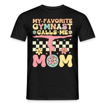 Mein Lieblingsturner nennt mich Mama Gymnastik Toc - Männer T-Shirt - Schwarz - Vorne - AI Model Male 178 light (178cm)