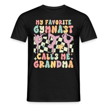 Mein Lieblingsturner nennt mich Oma Gymnastik Toch - Männer T-Shirt - Schwarz - Vorne - AI Model Male 178 light (178cm)
