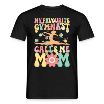 Ma gymnaste préférée m’appelle Mama Groovy Gymnas - T-shirt homme - noir - Devant - AI Model Male 178 light (178cm)