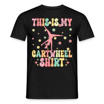 This Is My Cartwheel Shirt Groovy Gymnastik Turner - Männer T-Shirt - Schwarz - Vorne - AI Model Male 178 light (178cm)
