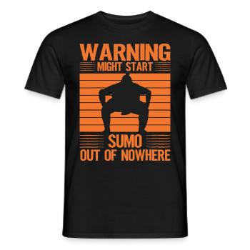 L’avertissement pourrait déclencher le sumo de nulle part - T-shirt homme - noir - Devant - AI Model Male 178 light (178cm)